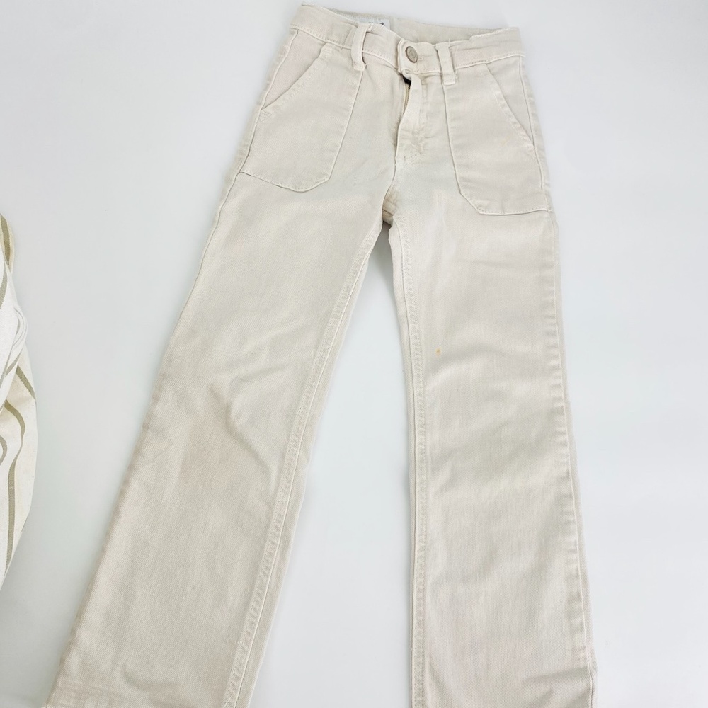 Pre-Owned Zara Girls Jeans, Size 7 – Raw Hem, Adjustable Waist